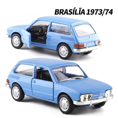 Brasilia 1973 1:32 Масштаб литой Сплав Классический ALFA ROMEO/PARATI/Chevrolet/Brasilia/WILLYS AERO модель автомобиля Matel транспортные средства Игрушки для коллекции - Цвет: Brasilia 1973