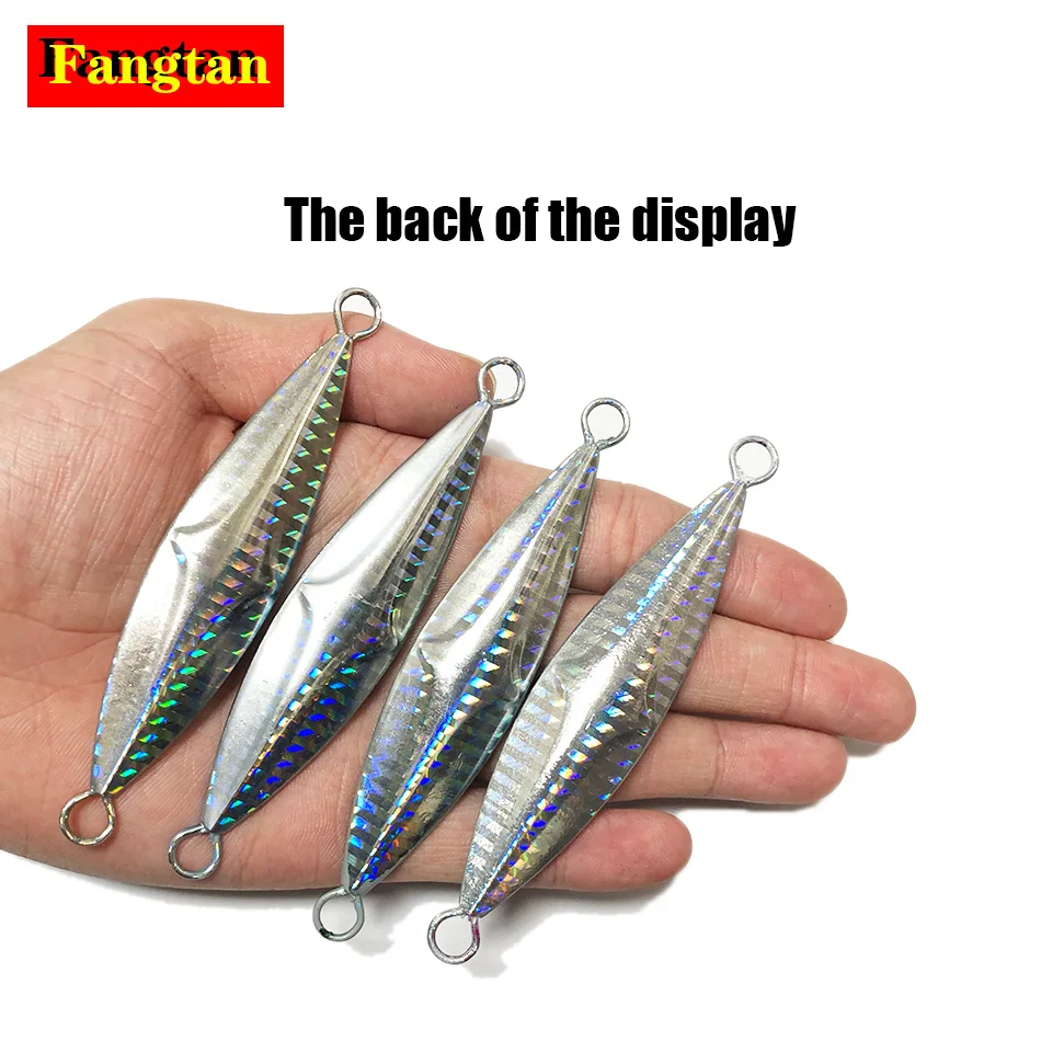 Metal Fishing Lure 4PCS Lead Jig 20g 40g 60g 3D Eyes Spoon Hard Artificial Bait Laser 4 Colors Wobbler Accessories | Спорт и
