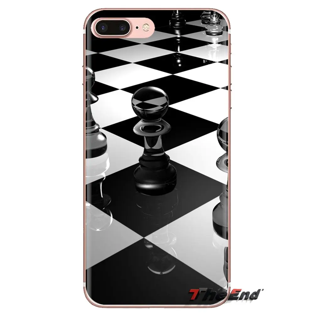 Прозрачные мягкие чехлы 3D шахматы для iPhone XS Max XR X 4 4S 5 5S 5C SE 6 6S 7 8 плюс samsung Galaxy J1 J3 J5 J7
