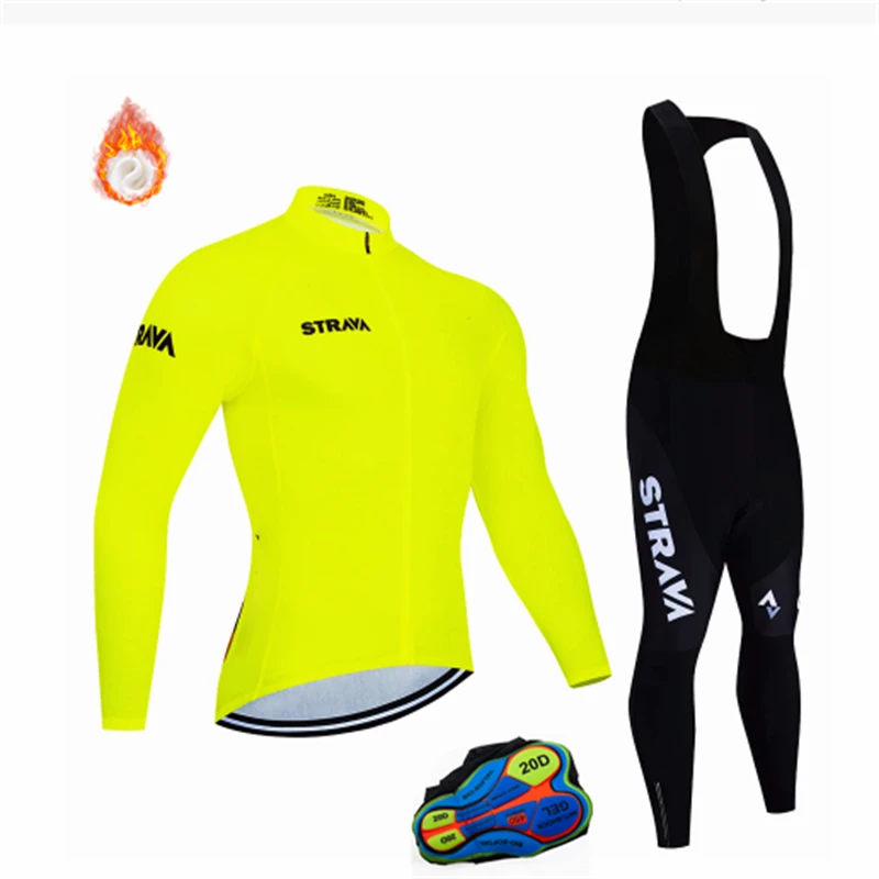 

2021 Men Winter Plus Velvet Cycling Jerseys Long Sleeve Warm Jacket MTB Bike Triathlon Outdoor Sports Shirt Cycling Jersey