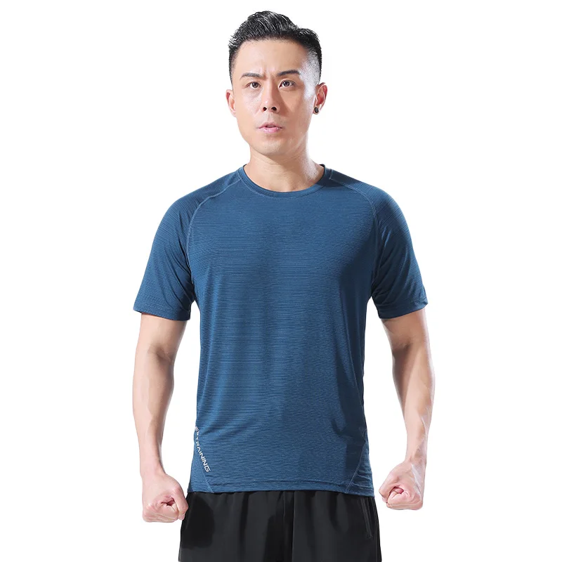 

Dry ice silk sports business casual T-shirt fitness jogging short sleeve men's round neck top