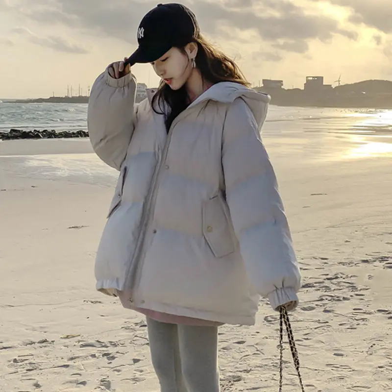 Новинка 2021, пуховая хлопковая куртка, женская короткая хлопковая куртка в гонконгском стиле, Корейская свободная хлопковая куртка в стиле ...