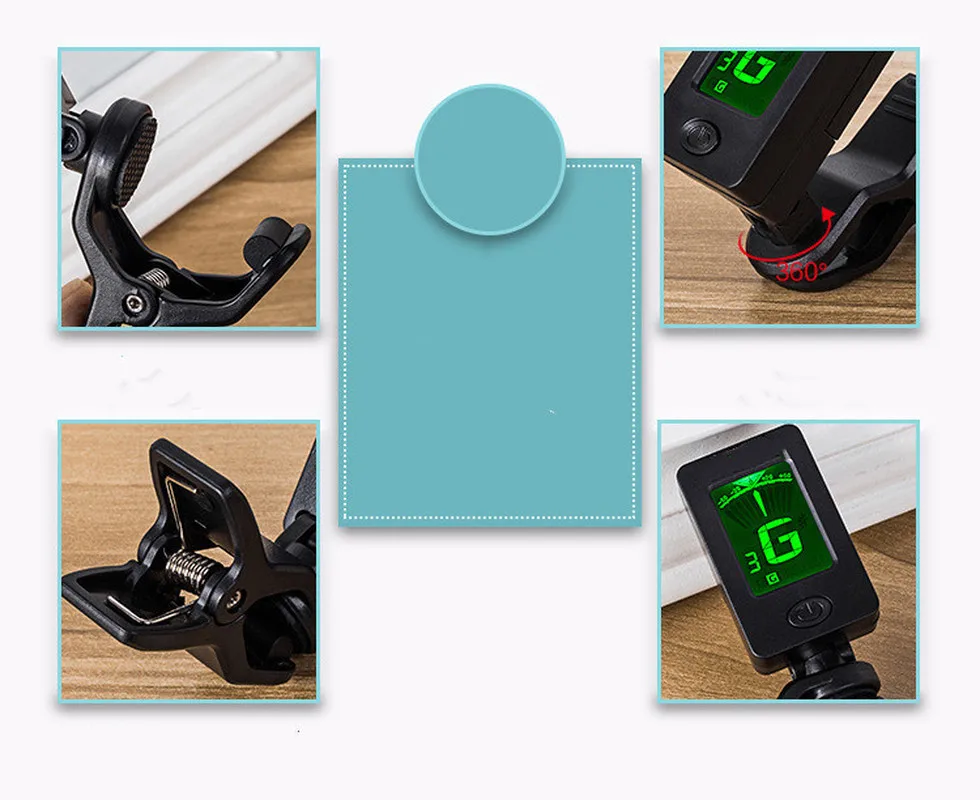 1 шт. электрогитары педаль тюнера клип на хроматический цифровой мини ЖКД Экран