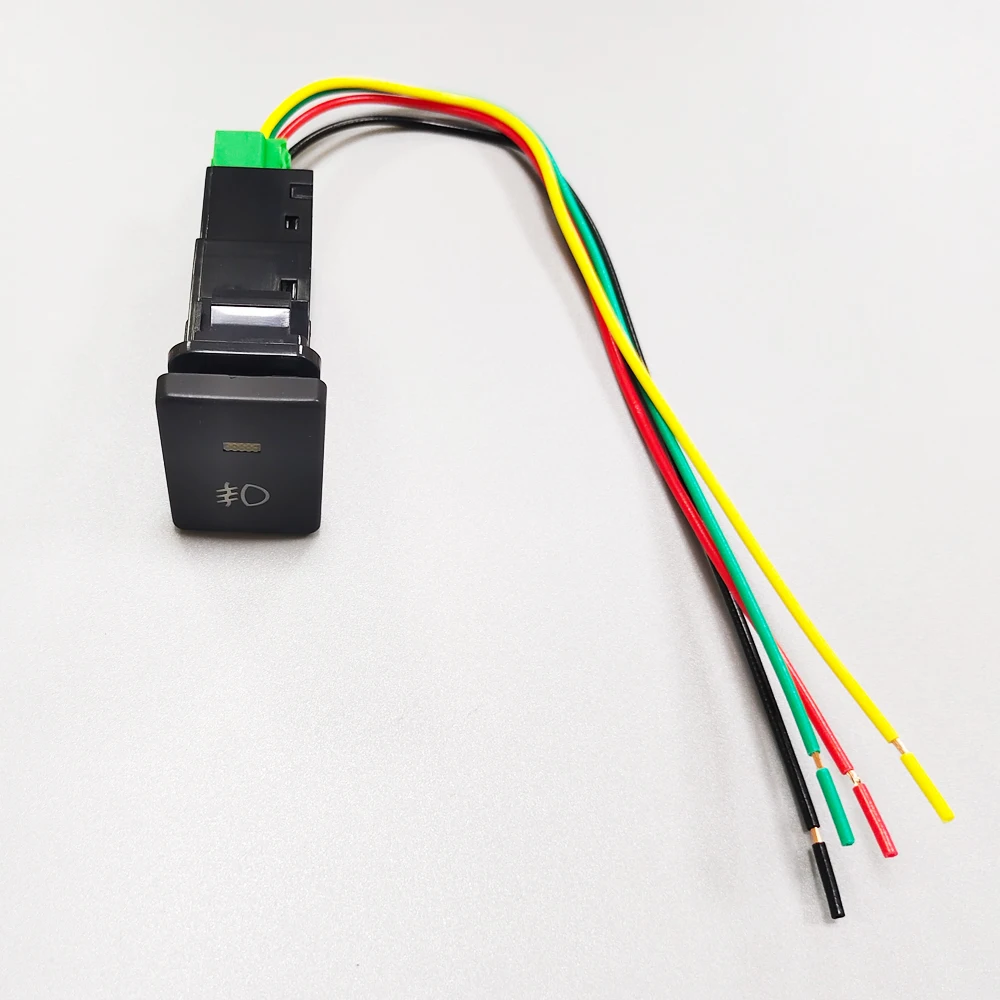 Blue/Yellow/Green Front Fog light Push Switch 4 Wire Button For Toyota Camry Prius Corolla Foglight DC 12V | Автомобили и