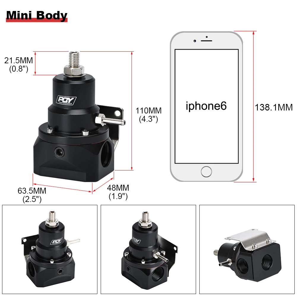 Регулятор давления топлива AN10 PQY EFI (Манометр 0 10/6 psi) 10AN 10/входные и обратные порты