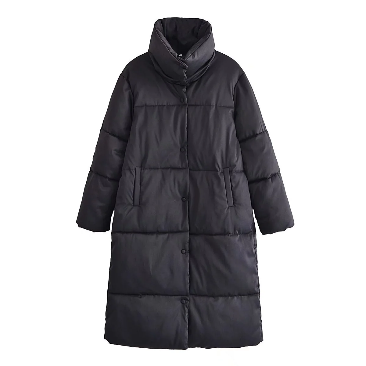 2021 Fashion Winter  Women Parkas Straight Loose Ladies Coats Elegant Pockets Cotton Jackets Female JM