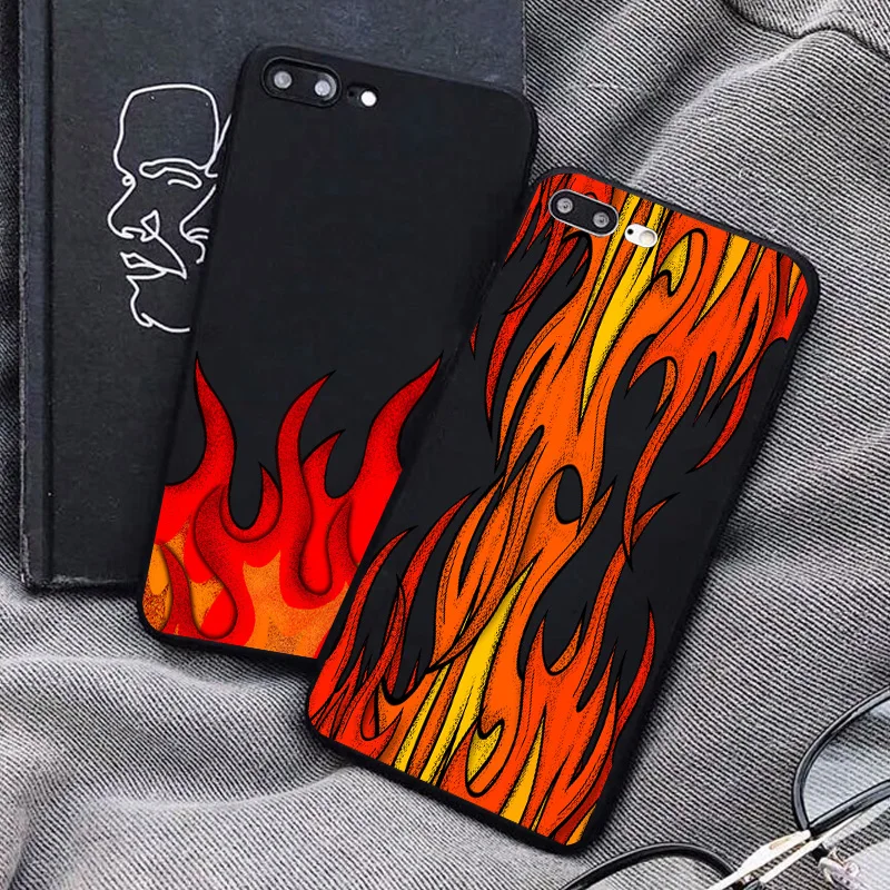 

Fashion Flame Fire Pattern Soft Matte Silicone Cover Phone Case For iPhone 12 mini 11 Pro Max 6s 7 8 Plus SE 2020 X XS MAX XR