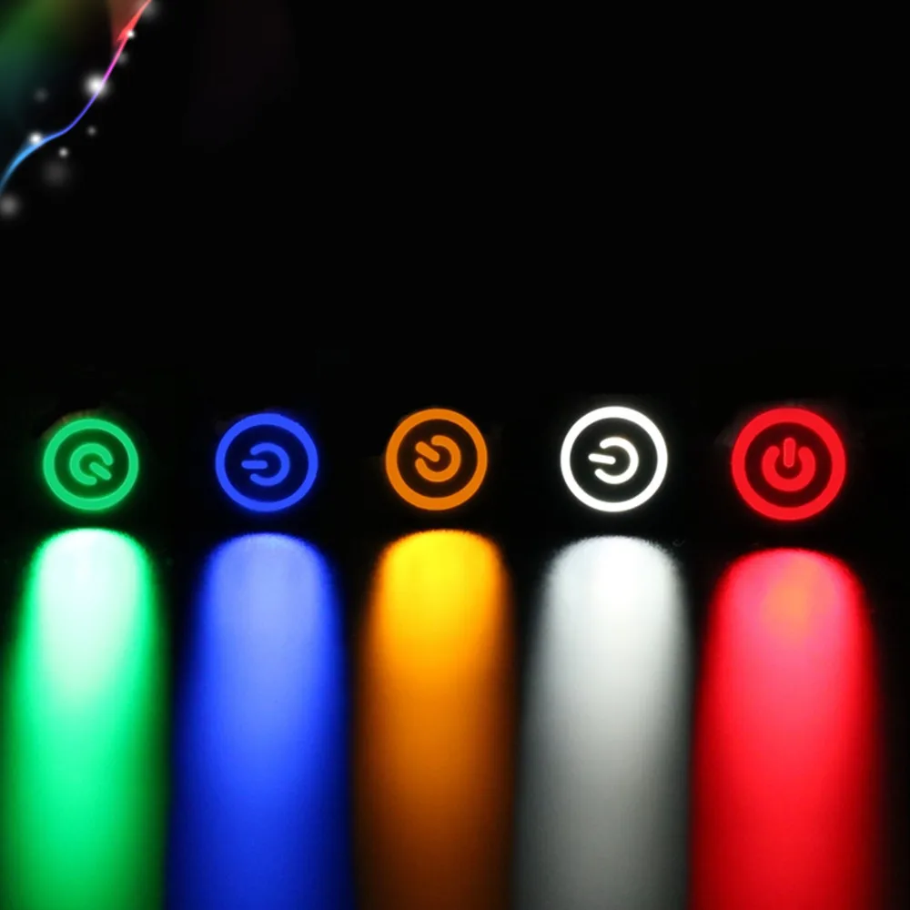 Металлическая кнопка с светильник блокировкой и самосбросом 1 шт. 12 мм со