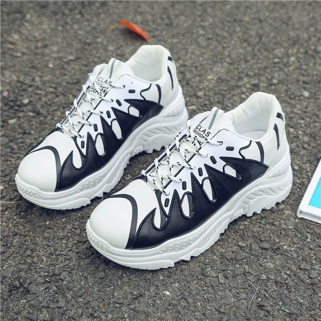 Black D Sooneeya/женские кроссовки; обувь на плоской подошве; Zapatillas Deportivas Mujer; женская обувь на толстой мягкой подошве; обувь для бега, увеличивающая рост; Цвет Черный; zapatos mujer - Цвет: Black D