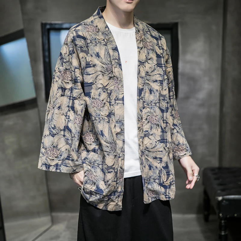 Мужская летняя куртка в китайском стиле универсальный кардиган Стильные