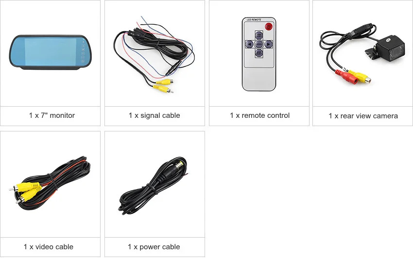DIYKIT 7 дюймов ЖК-дисплей зеркало заднего вида Автомобильный монитор+ ИК Ночное видение Автомобильная камера Система помощи при парковке комплект