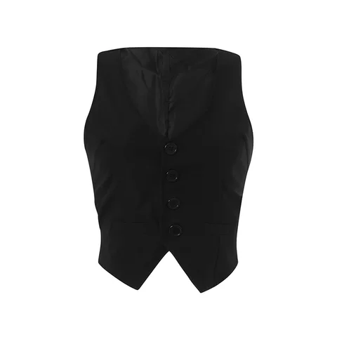Куртка женская готическая в стиле панк, винтажный Топ без рукавов в стиле темной академии, Харадзюку в стиле Харадзюку, верхняя одежда, y2k