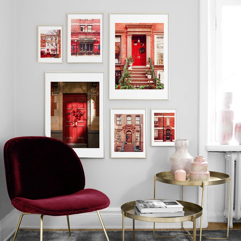 

Vintage Door Poster Nordic Photography Print Landscape Canvas Painting Trendy Artwork Picture Modern Home Decoration Home Decor
