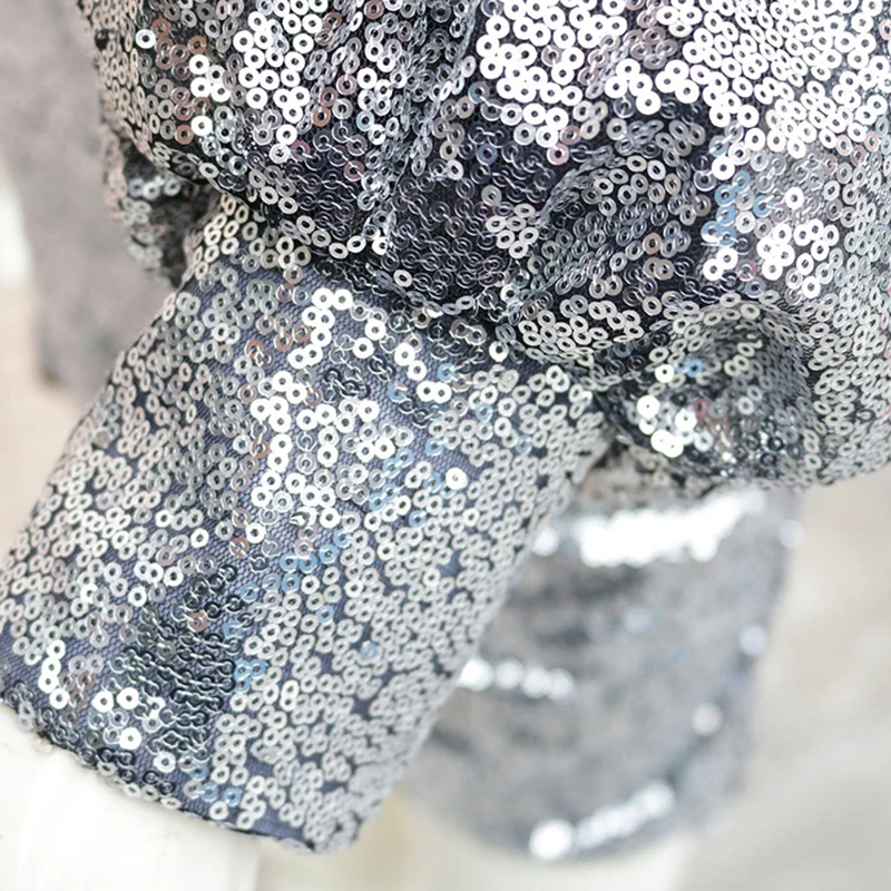 Нерегулярные Фонари платье с пайетками Для женщин чокер на шею одно плечо