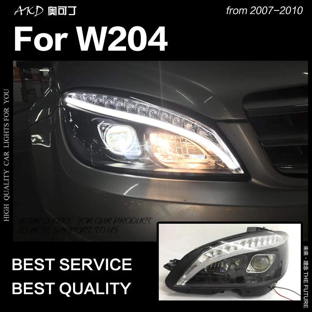 АКД стайлинга автомобилей Фара для Benz W204 фары 2007 2010 C300 C260 C200 светодиодный задний