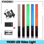 Ручной светодиодный светильник YONGNUO YN360 для видеосъемки, освещение для фотосъемки 3200k-5500k RGB, цветовая температура + набор аккумуляторов (опционально)