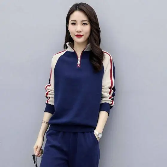 

2 Piece Set Stand-Up Collar Casual Pink Tracksuits Women Fall Winter Street Outfits Zipper Jogger Set Crop Top Female Streetwear