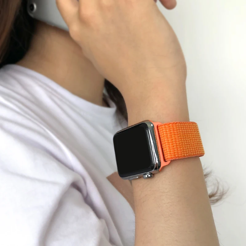 Für Apple часы Uhr группа серии 3/2/1 38 мм 42 мм нейлон Weiche Atmungsaktive нейлон für наручных часов iWatch, ersatz Спорт Шлайфе series4 40 мм 44 м