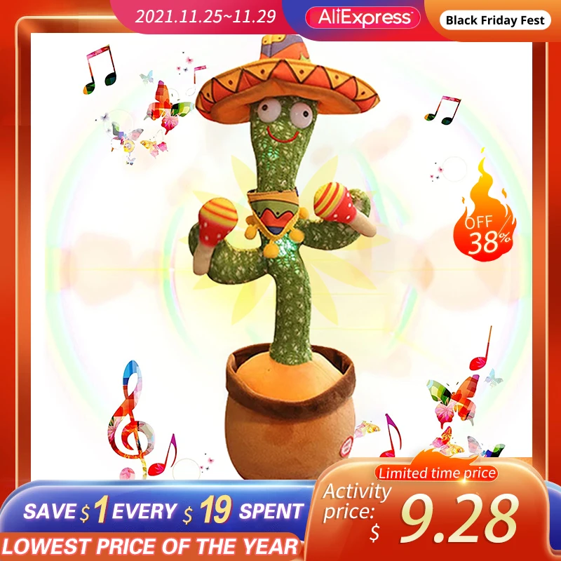 Dancing Cactus Electron Plush Toy Soft Plush Doll Babies Cactus That Can Sing And Dance Voice Interactive Bled Stark Toy For Kid