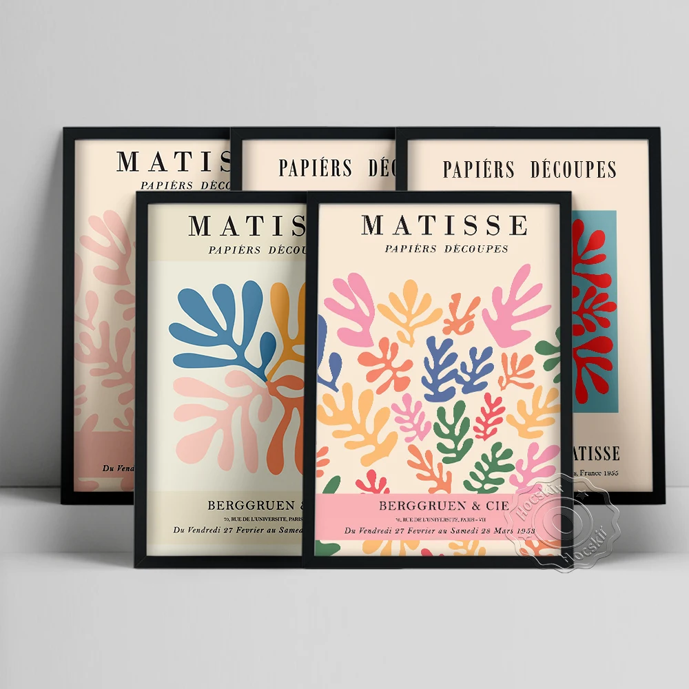 

Henri Matisse Berggruen & Cie Canvas Print, Matisse Cut Outs Wall Painting, Vintage Leaf Abstract Poster, Color Plant Wall Art