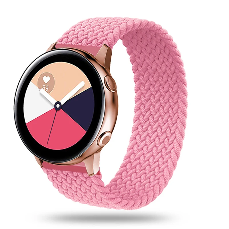 

20mm 22mm Braided Solo Loop for Samsung Galaxy watch active 2 40mm 44mm 3 46mm 42mm strapGear S3 watchband Huawei GT 2 Pro band