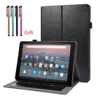 Чехол для Amazon Kindle Fire HD 10 2021 10,1 '', складной черный чехол для планшета HD 10 Plus, подставка для Fire HD10, защитный чехол