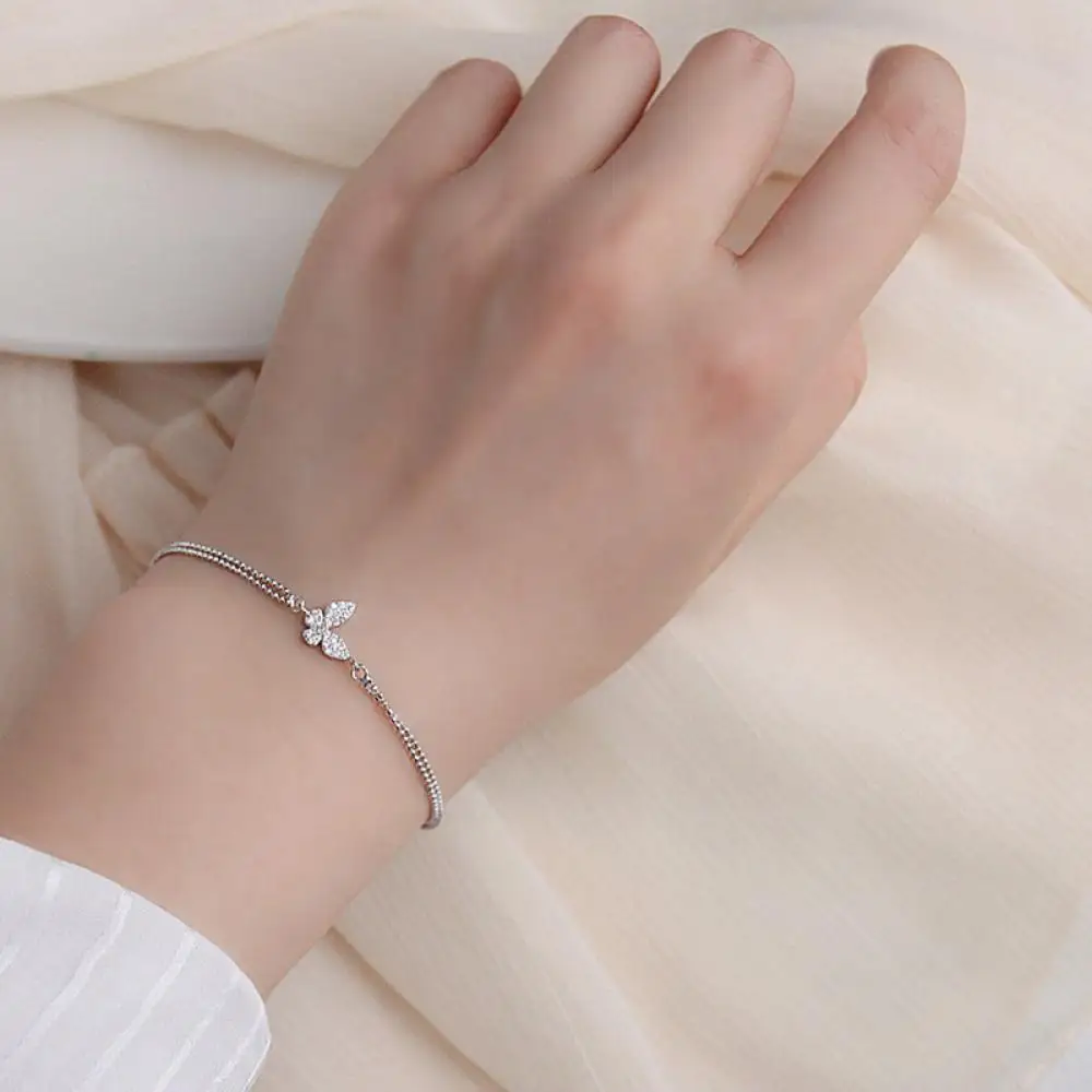 Женские браслеты-цепочки с двойным швом регулируемые браслеты цирконами и