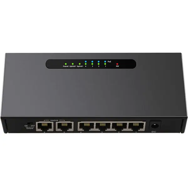 Black Diewu 6 Порты и разъёмы Poe коммутатор Gigabit Ethernet сетевой коммутатор Gigabit 10/100/1000 Мбит сетевой концентратор 4 Порты и разъёмы Poe Мощность выключатель инъектор для Ip Камера(ЕС Plu - Цвет: Black