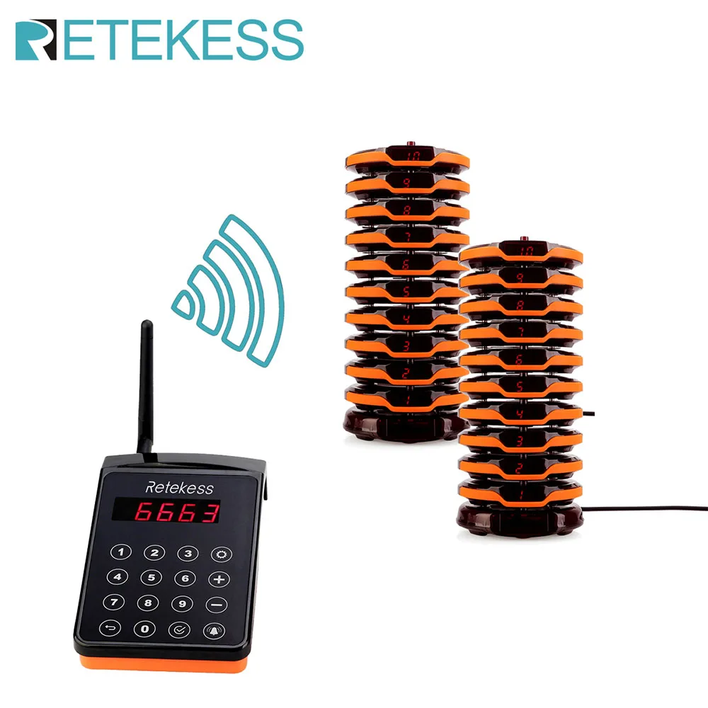 Retekess TD156 ресторанная пейджер Беспроводная система Pager 20 пиперов IP67
