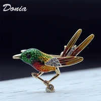 donia jewelry cute enamel multi color bird brooch temperament compact brooch pin animal simple coat accessories