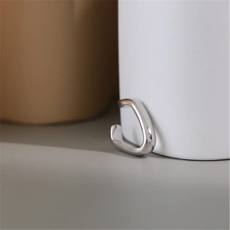 OBEAR 925 пробы серебряные Простые геометрические золотые серьги-клипсы для женщин