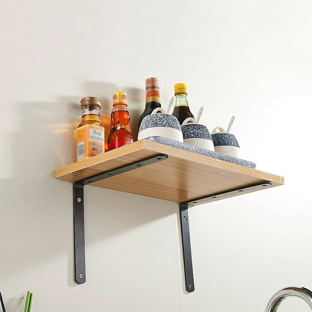 Утолщенный черный железный угловой фиксирующий кронштейн из нержавеющей стали