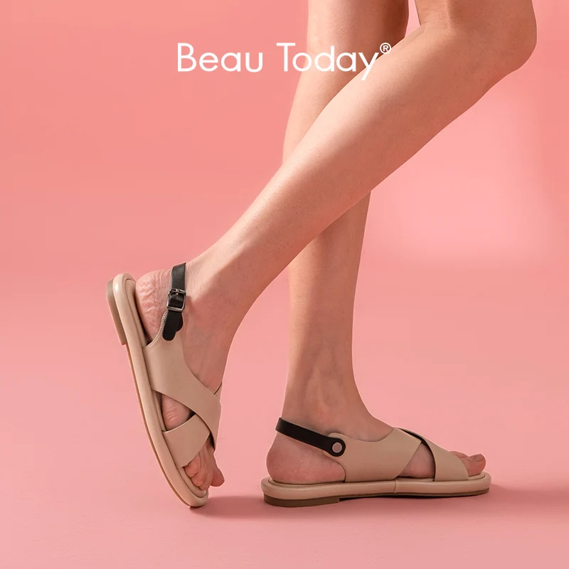 Босоножки BeauToday женские из натуральной овечьей кожи спортивные сандалии с