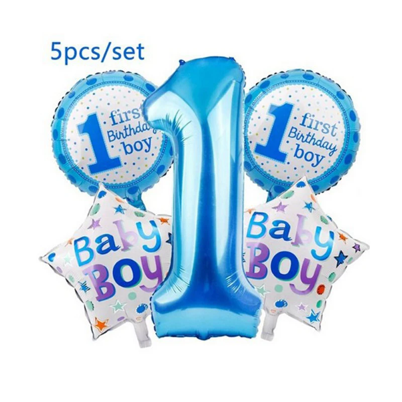 Комплект фольгированных воздушных шаров для маленьких мальчиков и девочек на