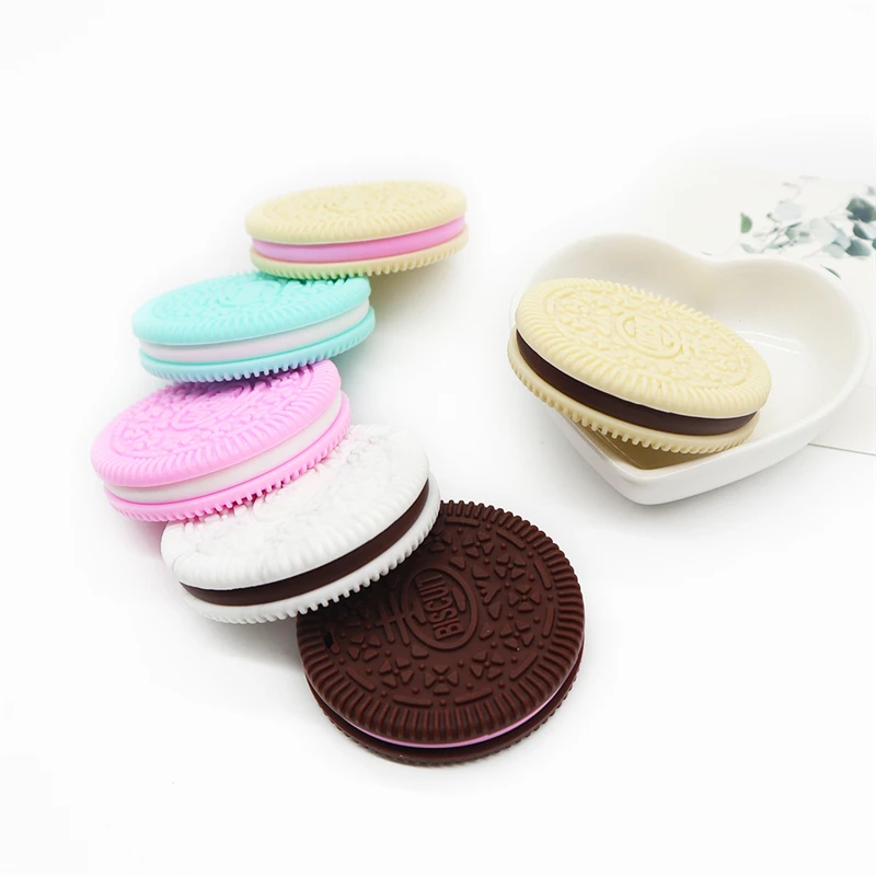 

Food Grade Silicone Baby Biscuit Teether BPA Free Rodent DIY Teething Toys Baby Teethers Chewing Bite