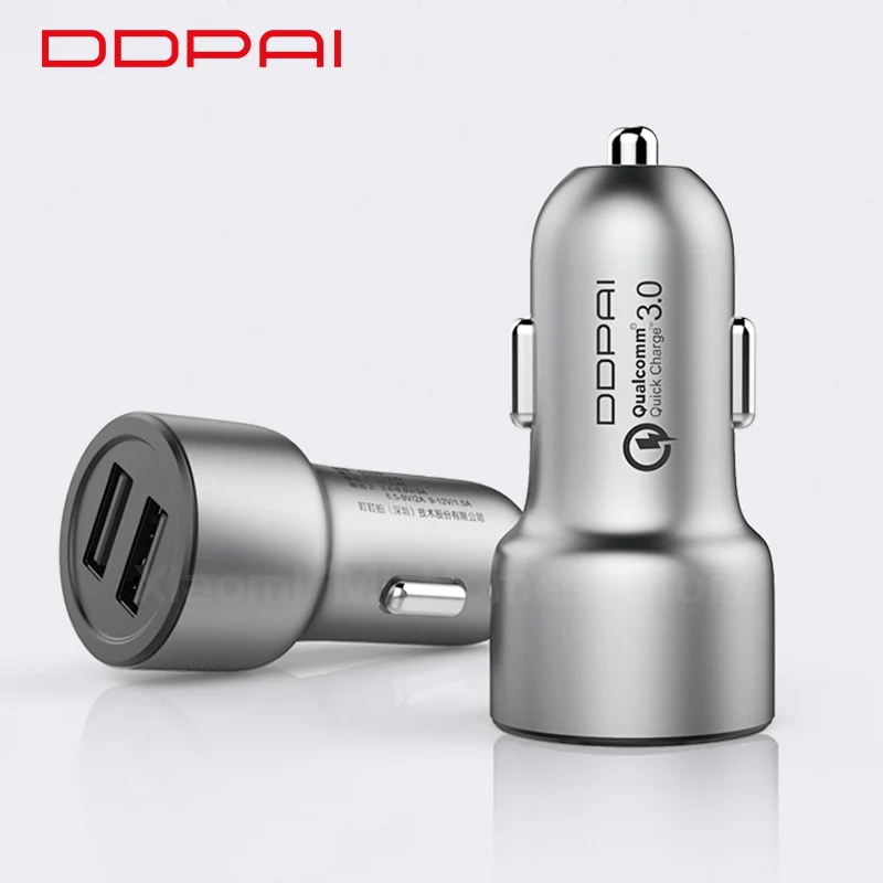 Оригинал DDPai 2USB порт автомобильное зарядное устройство QC3.0 быстрое металлический