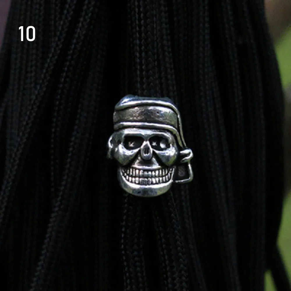 Style 10 1 шт. сплав серебро/золото 16 стиль нож шнур бусы на веревочке Шарм металлический череп браслет DIY кулон браслет украшение аксессуар - Цвет: Style 10