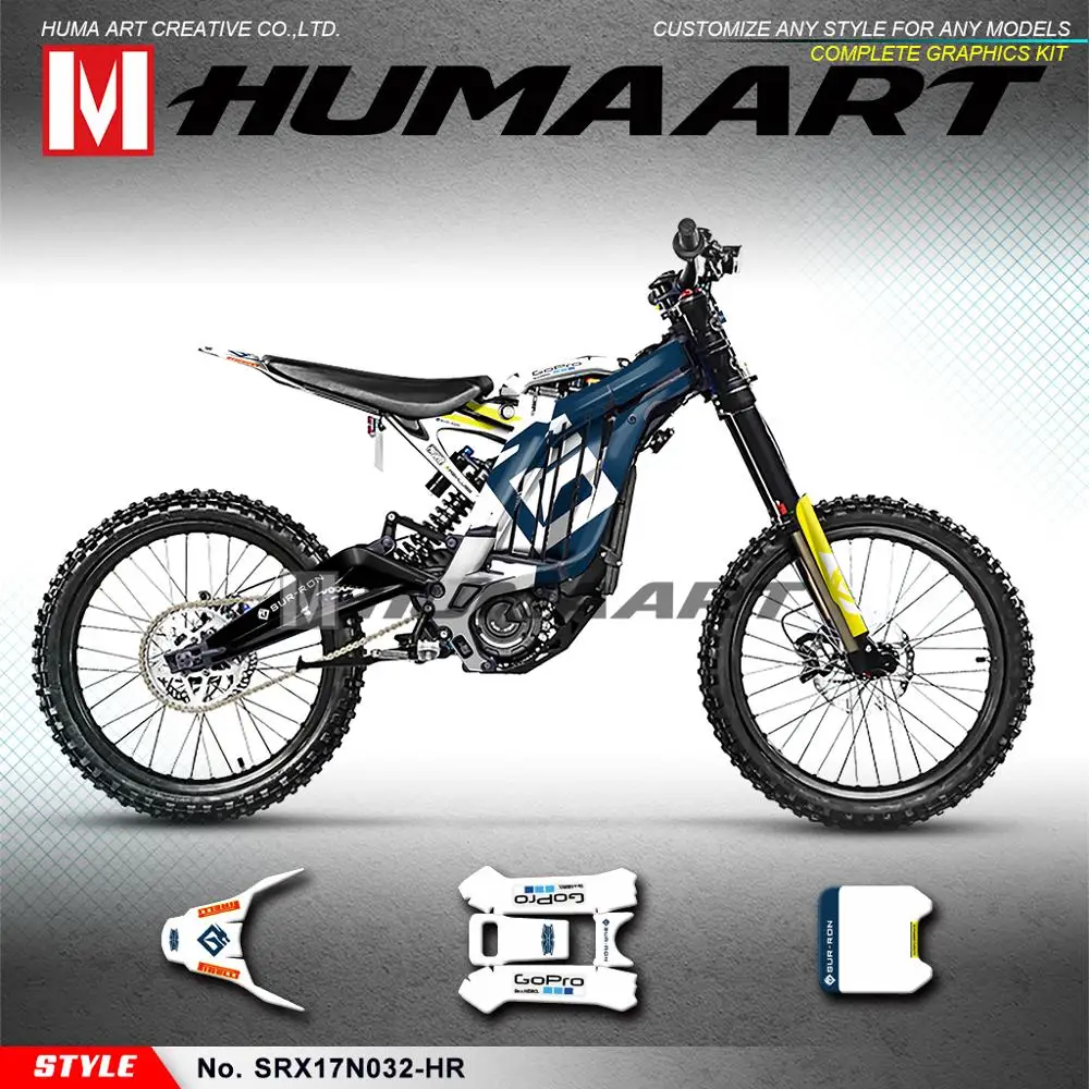 

HUMAART Vinyl Decals Custom Stickers Kit for Sur-Ron Light Bee X S Electric Bike, Blue White (Style No.SRX17N032-HR)