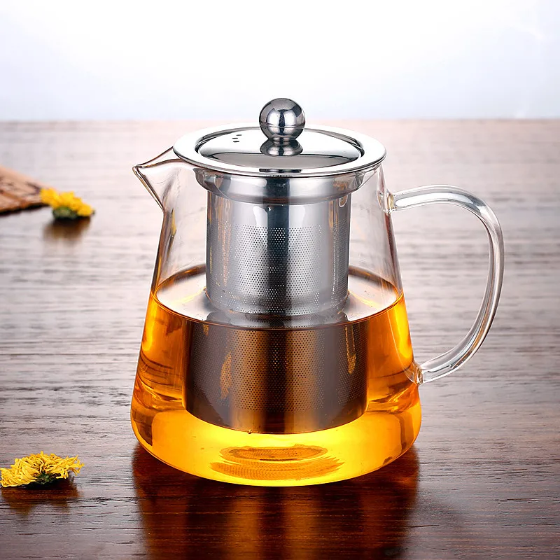 

750ML 950ML High Quality Tea Pot Heat Resistant Glass Teapot Four-color Teacup Set Stainless Steel Filter Best Gift Coffee tool
