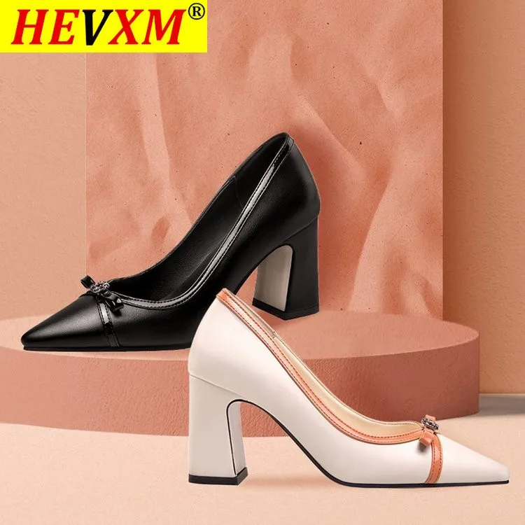 

2021 Модные женские модные пикантные туфли на высоком каблуке с острым носком; Женская обувь на квадратном каблуке; Вечерние элегантные туфли...
