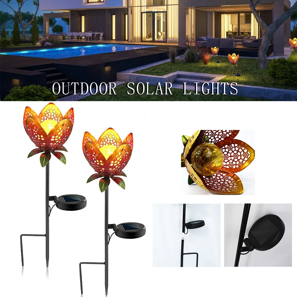 

Waterproof Garden Solar Flower Light Long Lasting Light Garden Courtyard Pathway Solar Led Light Outdoor Garden Decoration