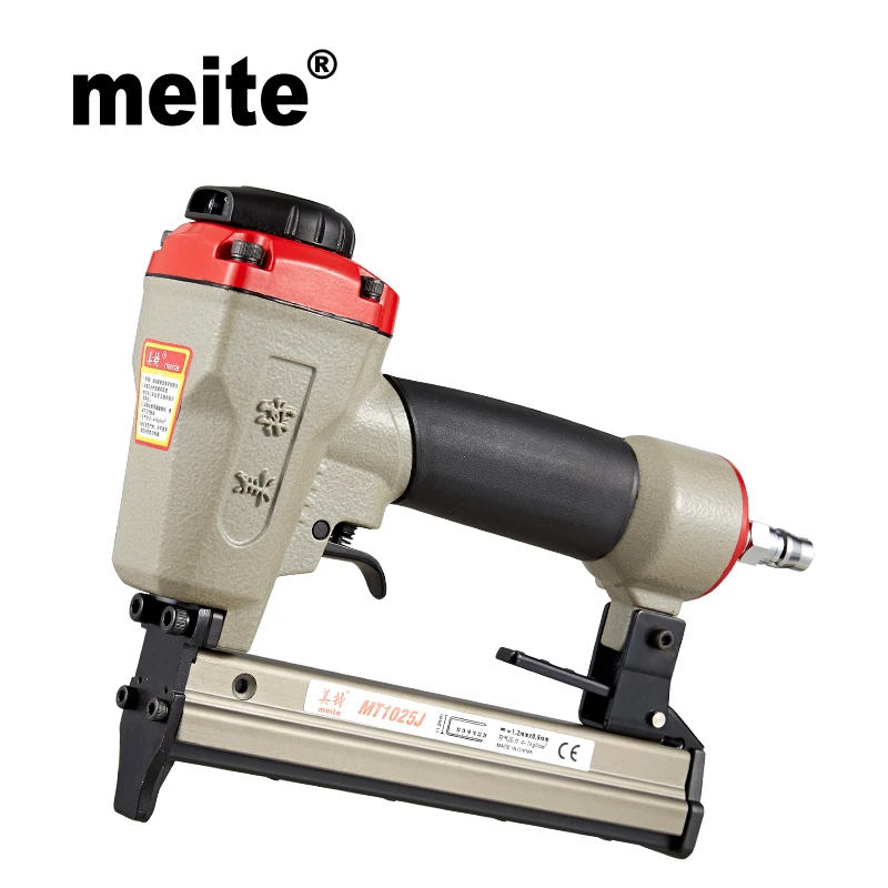 Meite воздушный степлер MT1025J 11,2 мм Crown 22GA пневматические гвоздильники для мебели мощный гвоздь пневматический штапель Jun.14 Upda - Цвет: grey gun JP PLUG
