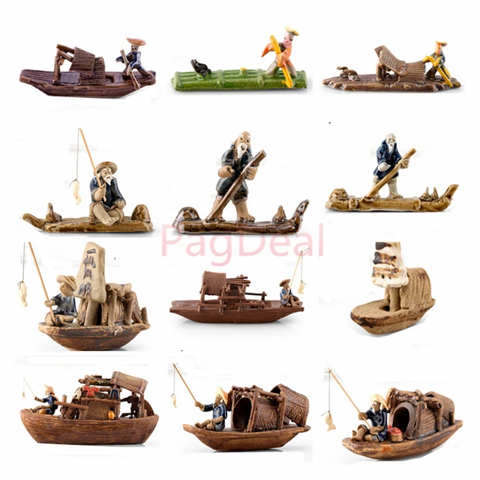 Лидер продаж садовый горшок аквариум лодка рыбка керамическая фигурка ремесло