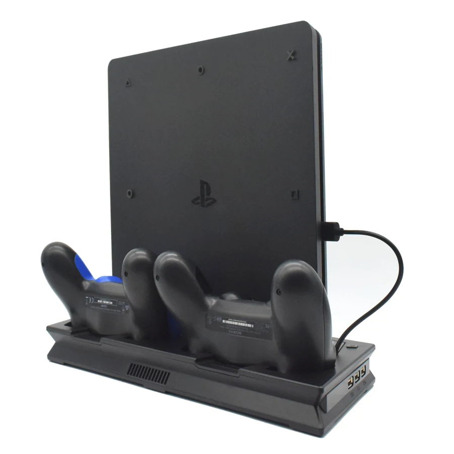 PS4 Pro тонкий светодиодный вертикальный стенд 2 контроллера зарядное устройство зарядная док-станция охлаждающий вентилятор игровая станция 4 PS 4 PRO тонкие аксессуары