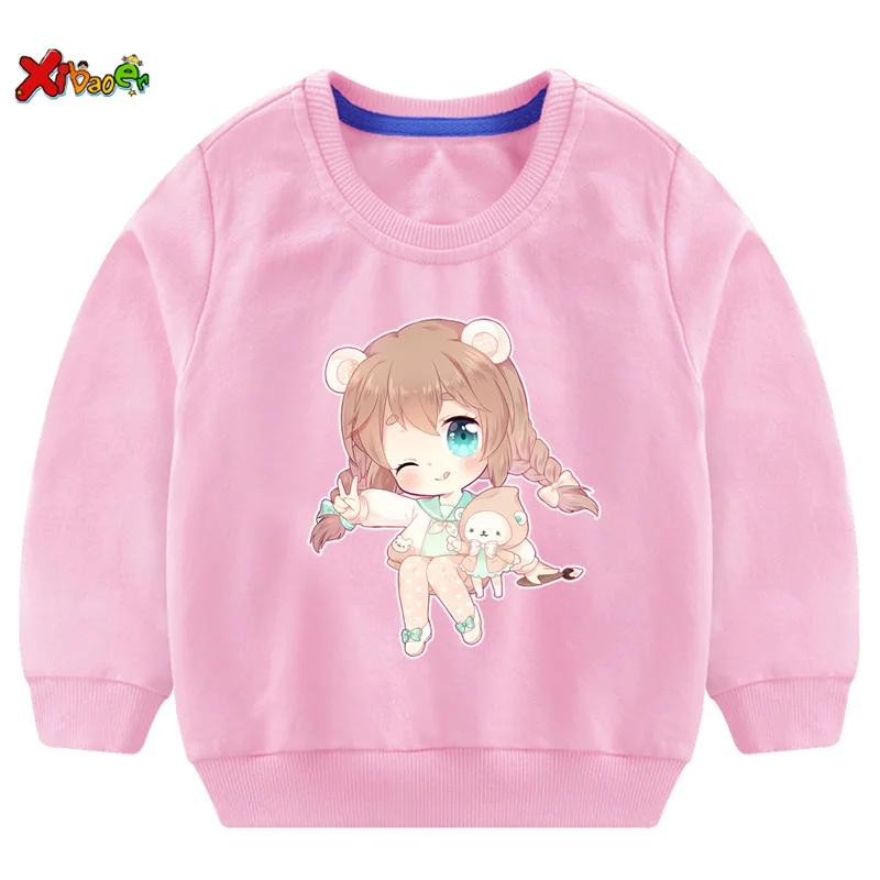 

Толстовка для девочек, топы с длинным рукавом и мультяшным рисунком для маленьких девочек, толстовка, Детская футболка, детский топ, крутая осенняя одежда, милая 7t