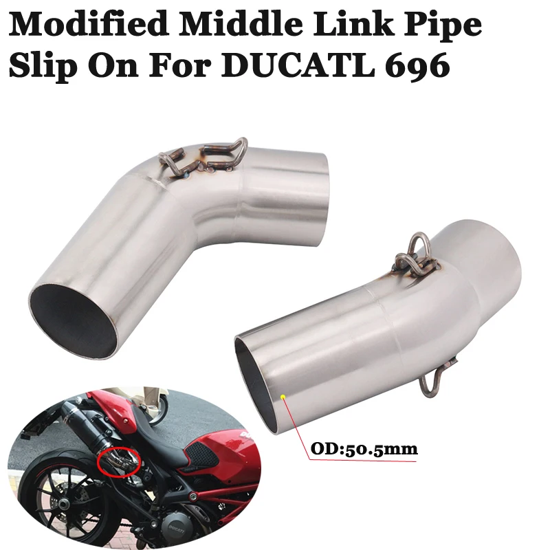 

Slip On For Ducati Monster 696 695 795 796 1100 Motorcycle Exhaust Escape Modified Middle Connection Link Pipe Tube Muffler