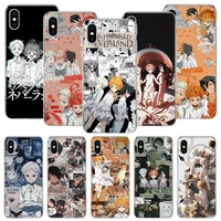 the promised neverland anime phone case for iphone 11 12 13 pro xs xr x max 7 8 6 6s plus mini 5 se pattern customized coque c