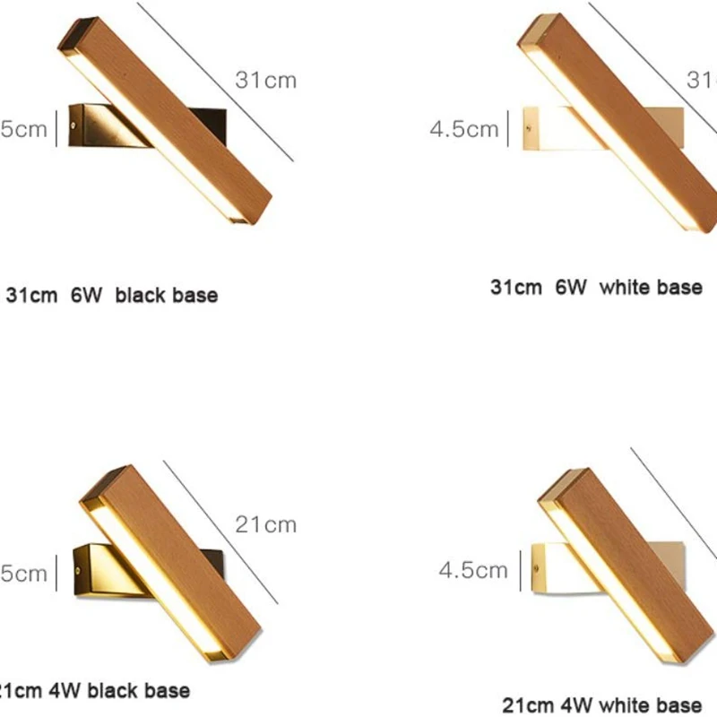 

LED Wall Lamp Creative Bedside Lamp Warm White Interior Lamp Wooden Creative Rotating Lamp Reading Room Corridor Wall Lamp