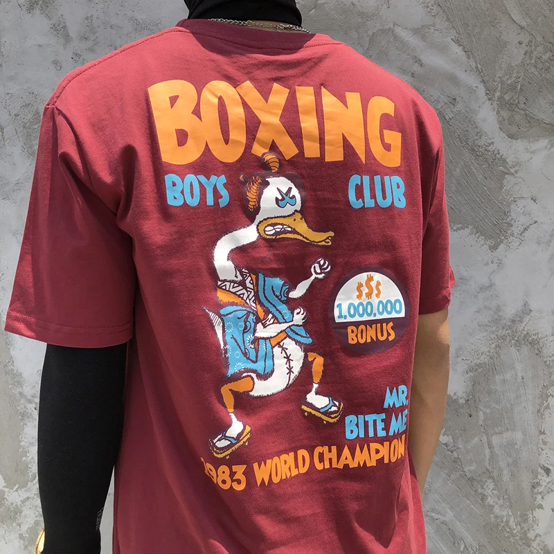 Мужская футболка с принтом утки летняя хлопковая Футболка оверсайз круглым