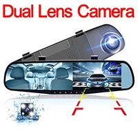 Dual Lens DVR Full HD 1080P камера зеркало заднего вида Dashcam регистратор с двумя объективами автоматический Автомобильный видеорегистратор камера автомобильный видеорегистратор - Название цвета: Dual Lens DVR